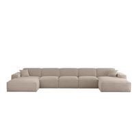 WOHNLANDSCHAFT Celes Premium Xl Sven - Hellbraun, Holzwerkstoff/Textil (462/73/165cm) - Fun Möbel
