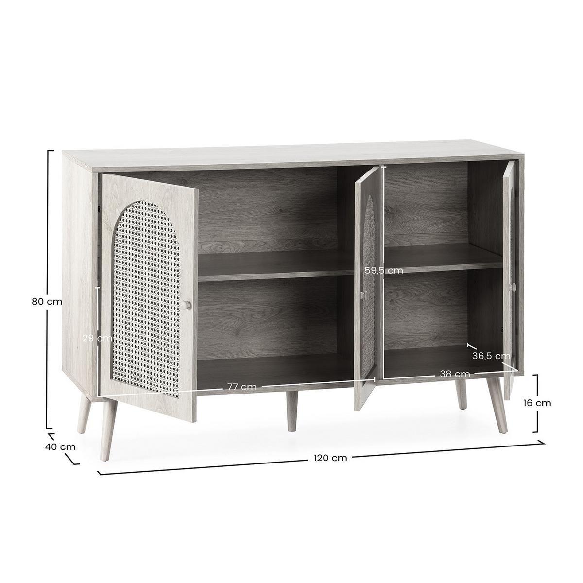 SIDEBOARD Luna 3 türen Eichefarbe - Honigeiche, Holzwerkstoff (120/79/40cm)
