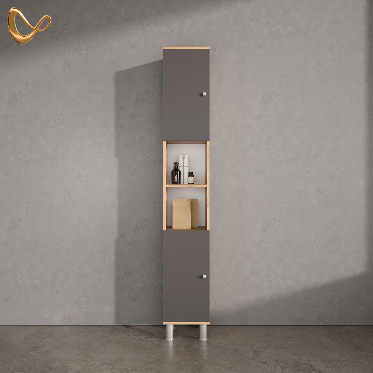 BADSCHRANK Fucino Eiche 30 x 190 cm - Eichefarben, Holzwerkstoff (30/190/30cm) - Livinity®