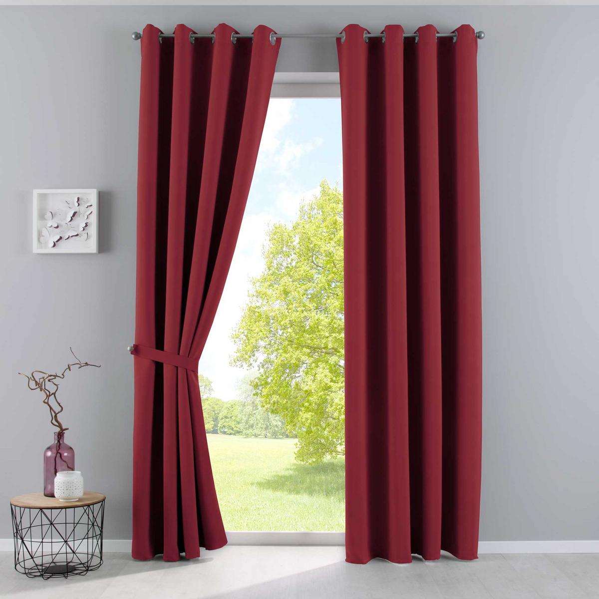 VORHANG »NEW YORK« HxB 245x295 cm Bordeaux - Bordeaux, Textil (295/245cm) - Gardinenbox