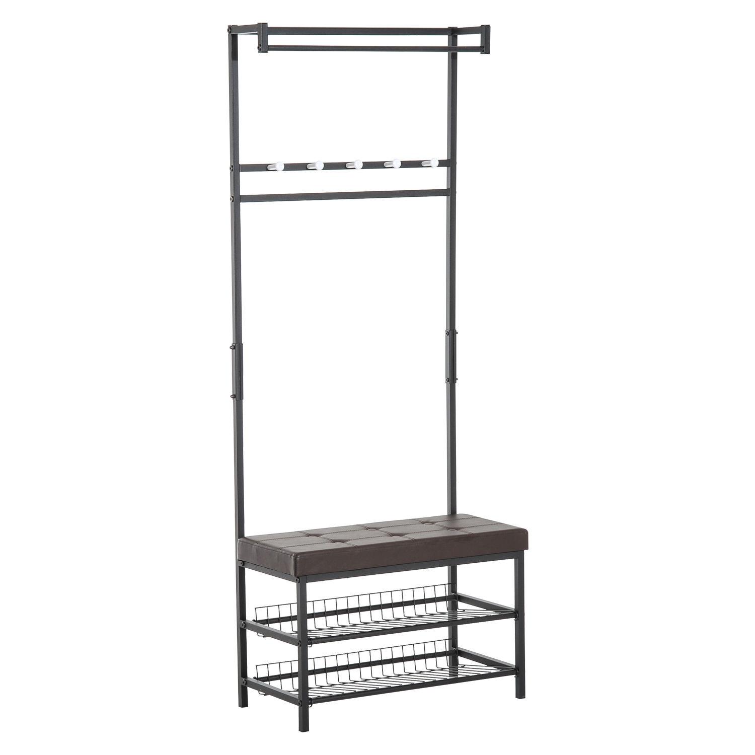 GARDEROBENSTÄNDER - Braun, Metall (72.5/180/35cm) - HOMCOM
