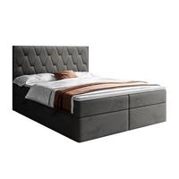 BOXSPRINGBETT IZOLDA mit Bettkasten und Topper 140x200 cm Royal Velvet 185 - Graphitfarben, Textil - Lookway