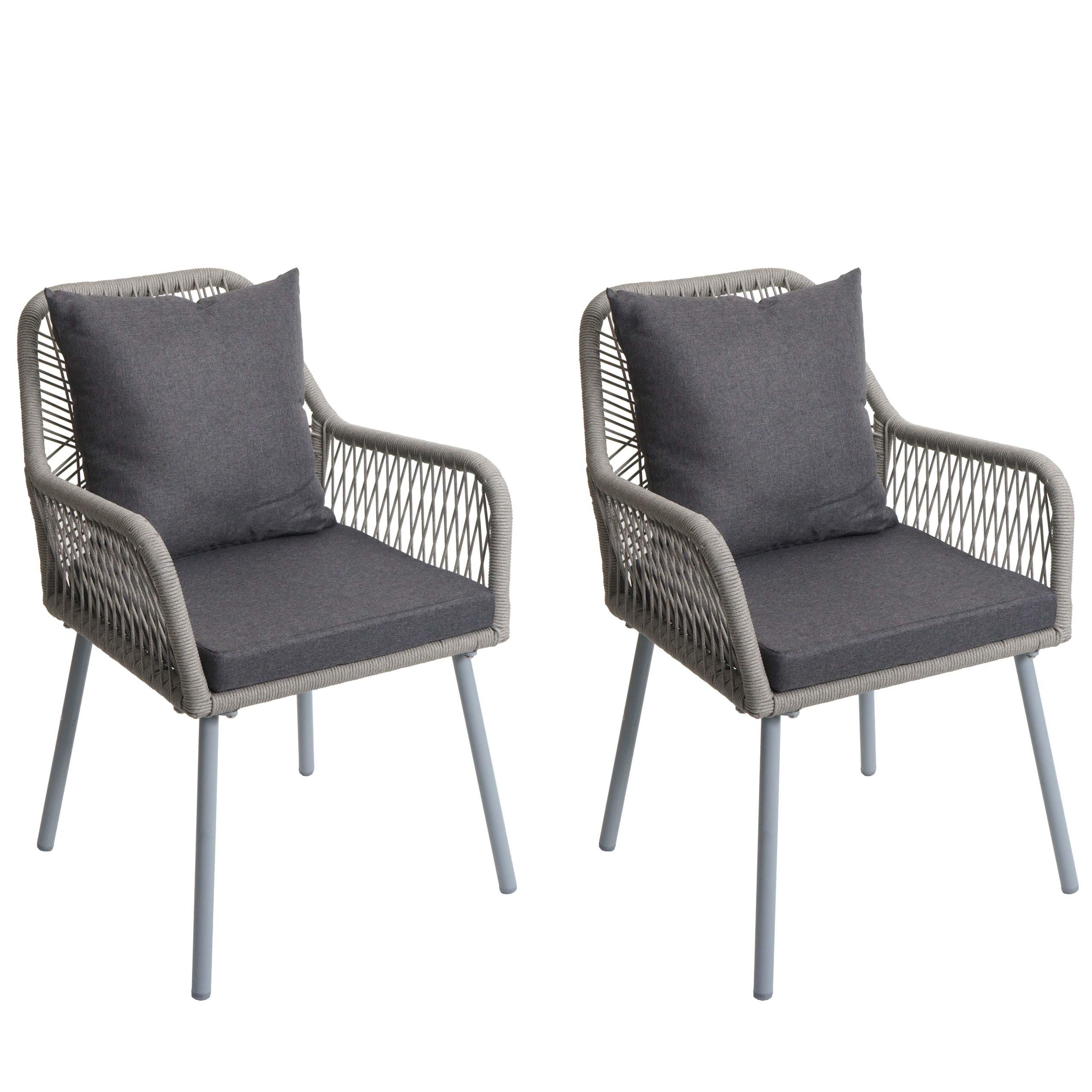 GARTENSTUHL Grau, Granit - Anthrazit/Grau, Textil (54/81/62cm) - MCW