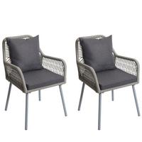 GARTENSTUHL Grau, Granit - Anthrazit/Grau, Textil (54/81/62cm) - MCW