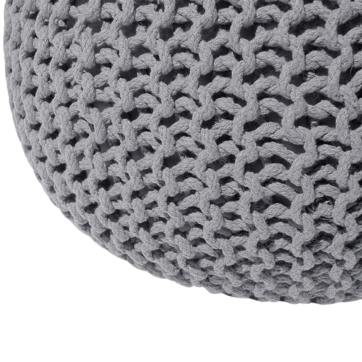 POUF Conrad 50/50/35 cm - Grau, Naturmaterialien/Textil (50/35/50cm) - Beliani