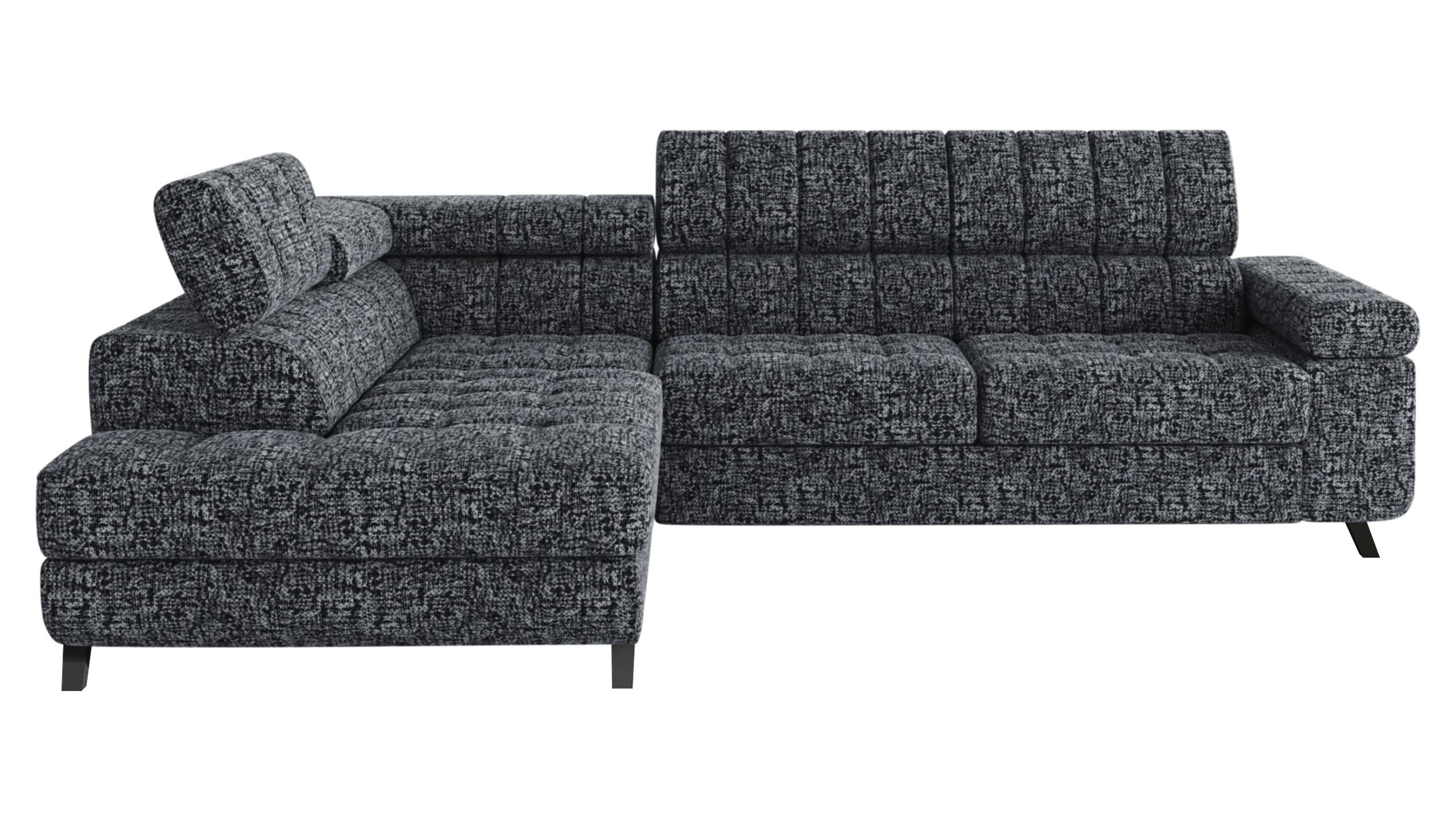 ECKSOFA Nord, Seite: Links - Dunkelgrau/Schwarz, Holz/Textil (264/203cm) - MIRJAN24