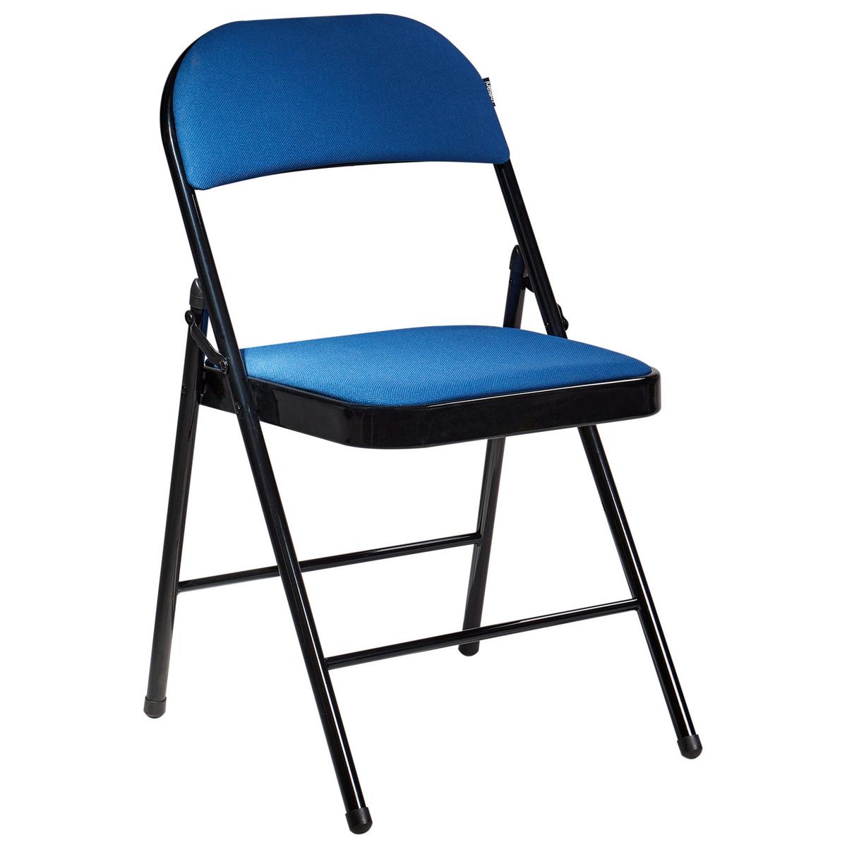 KLAPPSTUHL 4er-Set Metall Blau/Schwarz Sparks - Blau, Metall (45/77/47cm) - Beliani