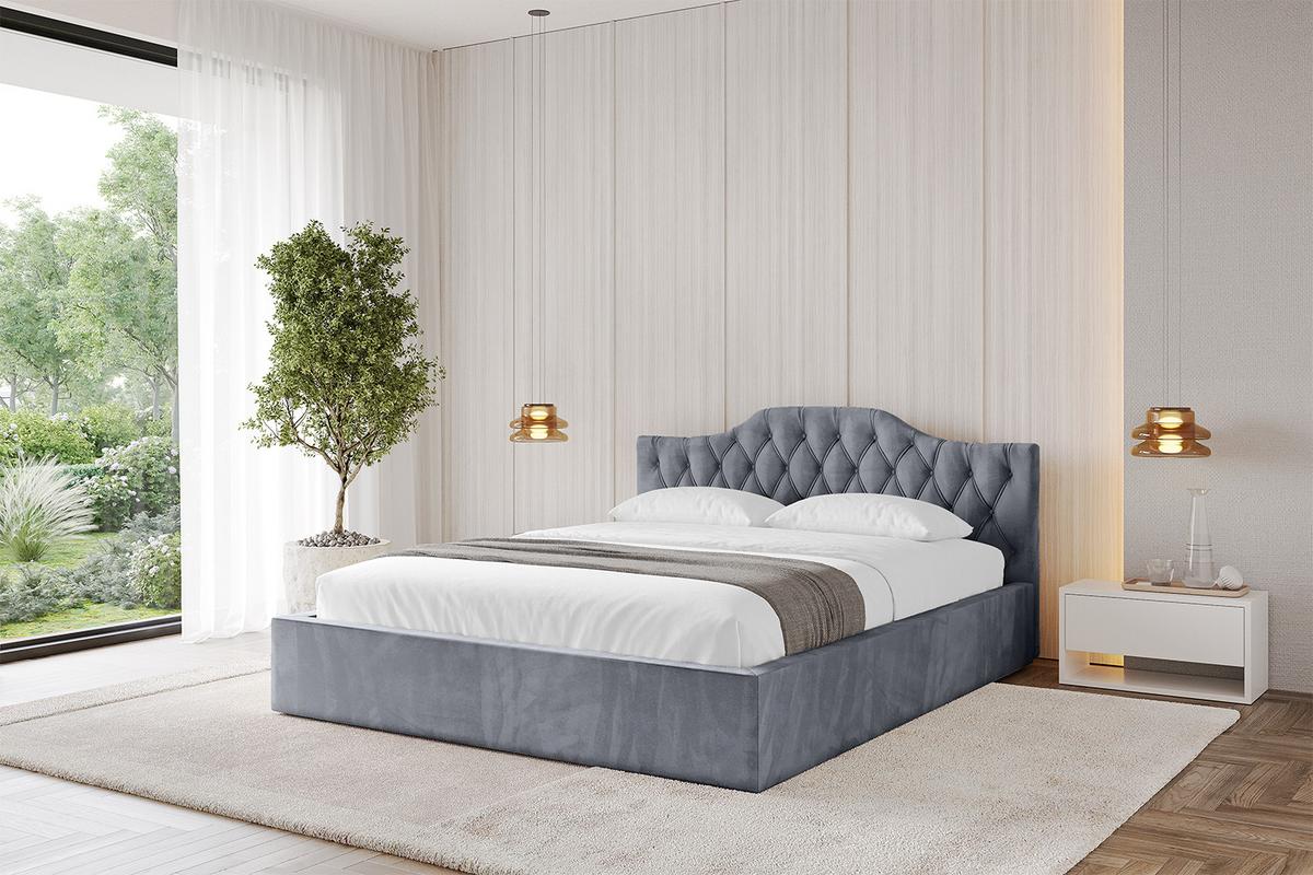 POLSTERBETT mit Bettkasten und Lattenrost, Bett mit Matratze H3/H4 - FALIO-V1 120x200 Grau - Grau, Holzwerkstoff/Textil (120/200cm) - ALTDECOR