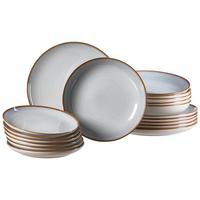 TELLER-SET Portofino grau 18-tlg. - Grau, Keramik (2/2/2cm) - Ritzenhoff Breker