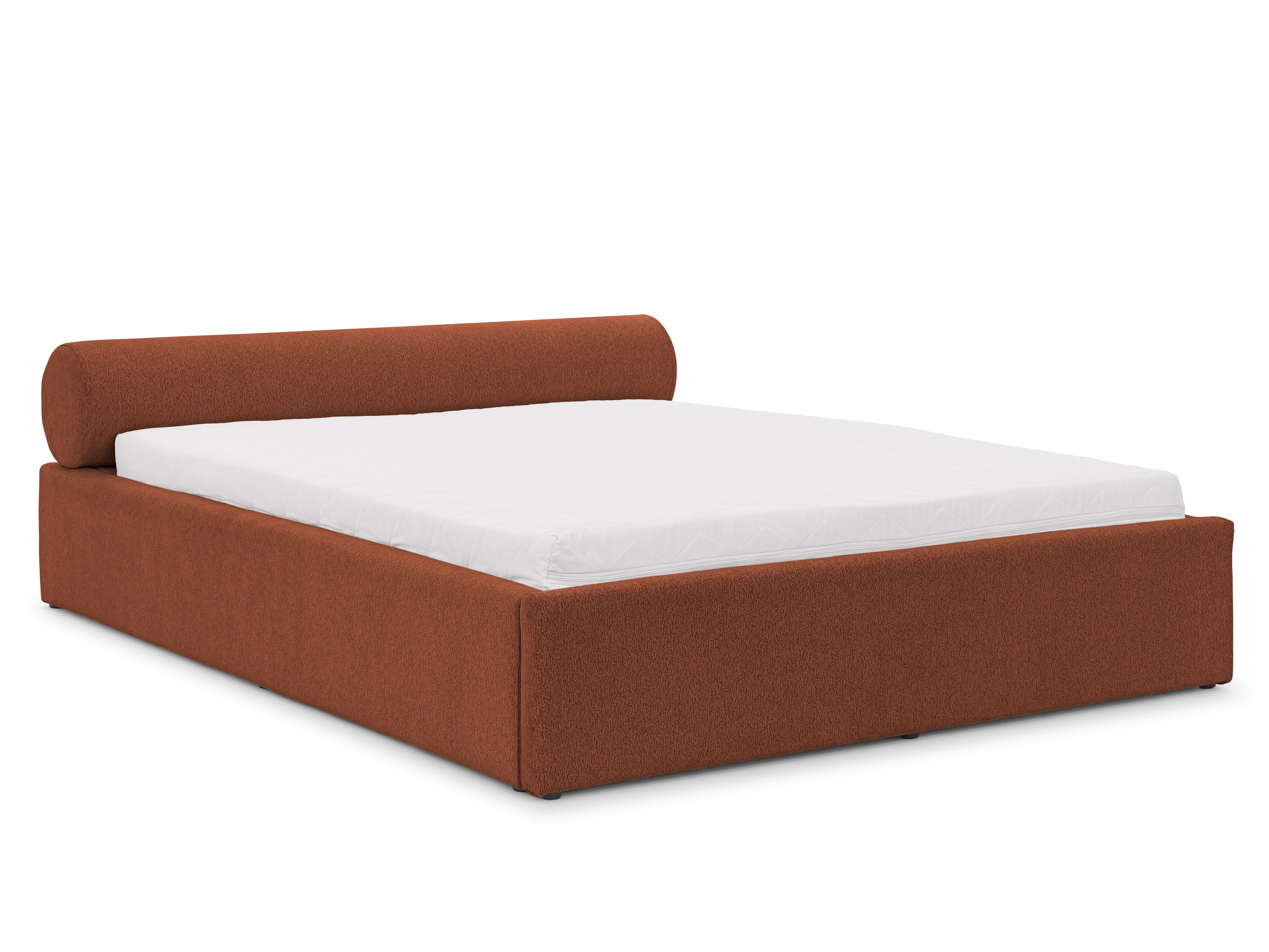 POLSTERBETT 200/200 cm Josy im Designer-Look mit Bettkasten und Lattenrost aus Terrakotta Chenille-Stoff - Terracotta/Schwarz, Holz/Kunststoff (200/200cm) - S-Style Möbel