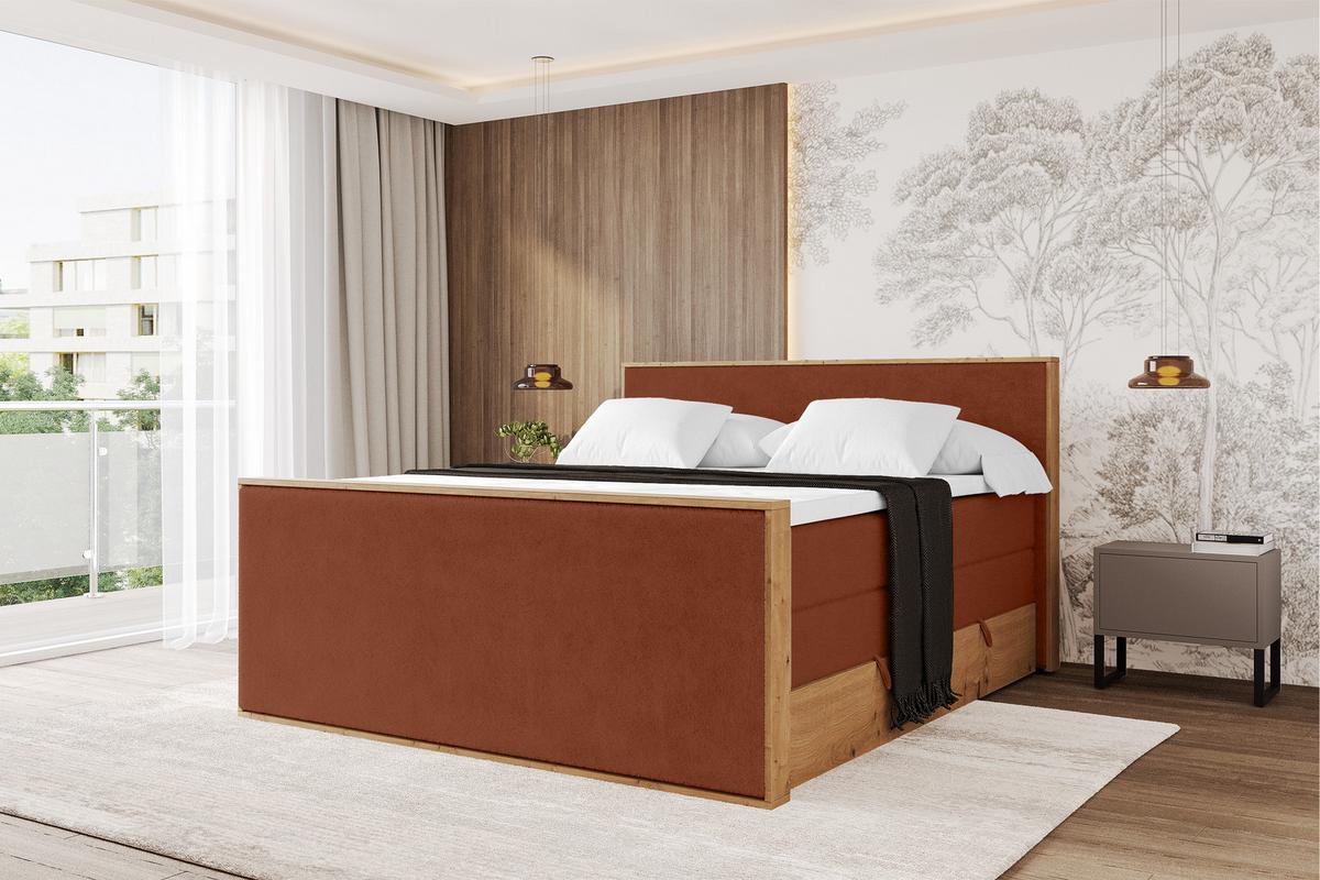 BOXSPRINGBETT LOLLI9 -Z-KING 120x200 - H3/H4 Rot - Rot, Holzwerkstoff (120/200cm) - ALTDECOR