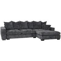 ECKSOFA Dahlia mit Schlaffunktion und Bettkasten in L-Form Rechts - Anthrazit Chenille 285/92/155 cm - Anthrazit/Schwarz, Kunststoff/Textil (155/285cm) - WFL GROUP