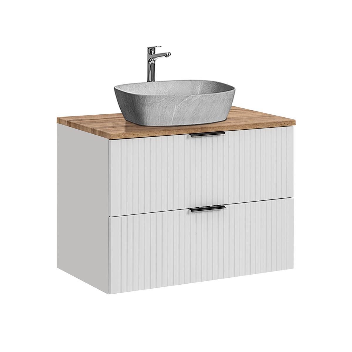 WASCHTISCH 80.6cm Adriel Weiß - Weiß, Holzwerkstoff (80.6/59/46cm) - Petits-meubles