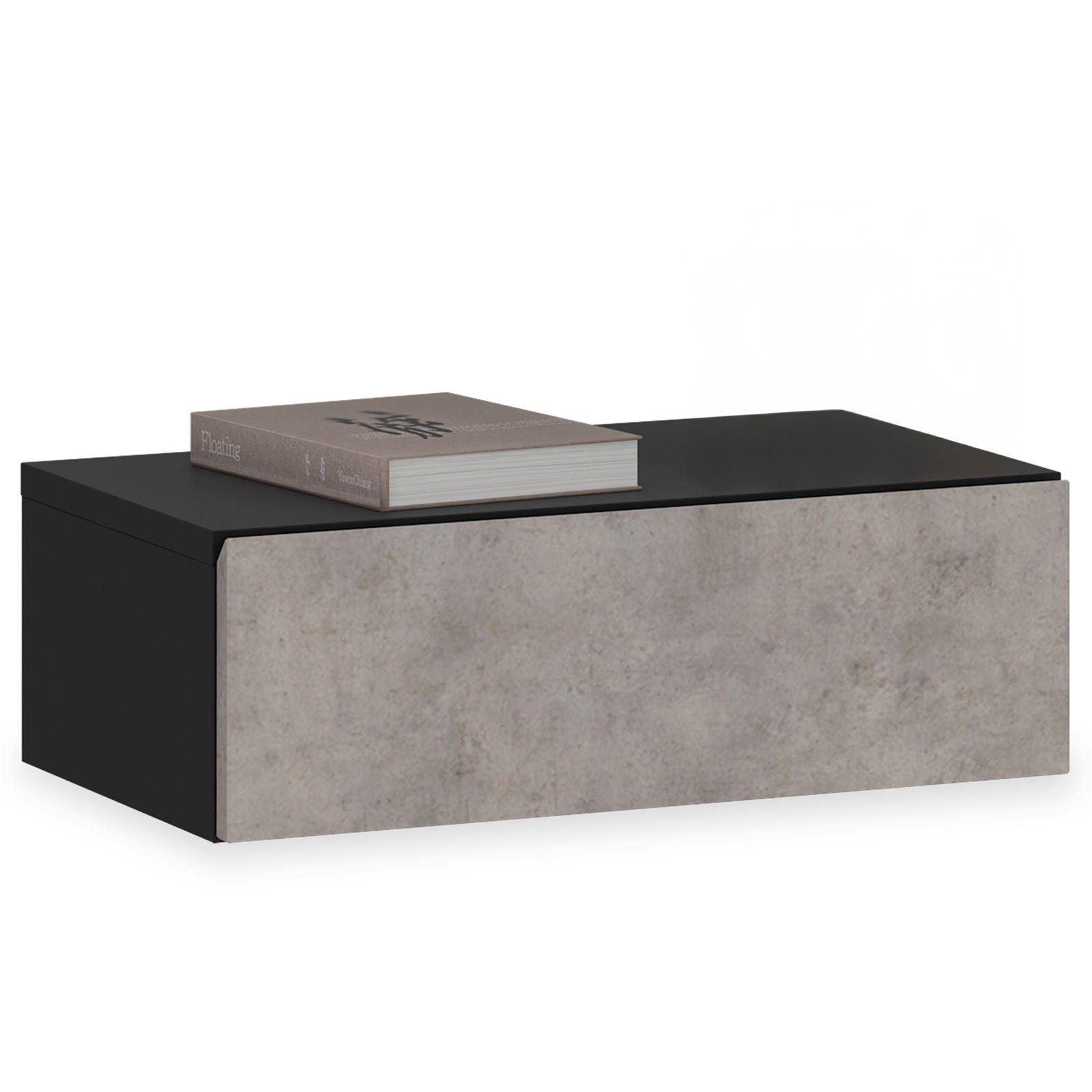 HÄNGENDER NACHTTISCH ANNE - Schwarz/Grau, Holzwerkstoff (42/14/30cm) - CARO-Möbel