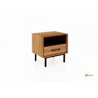 NACHTTISCH LEON Wildeiche - Wildeiche, Holz (51/50/40cm) - byoak
