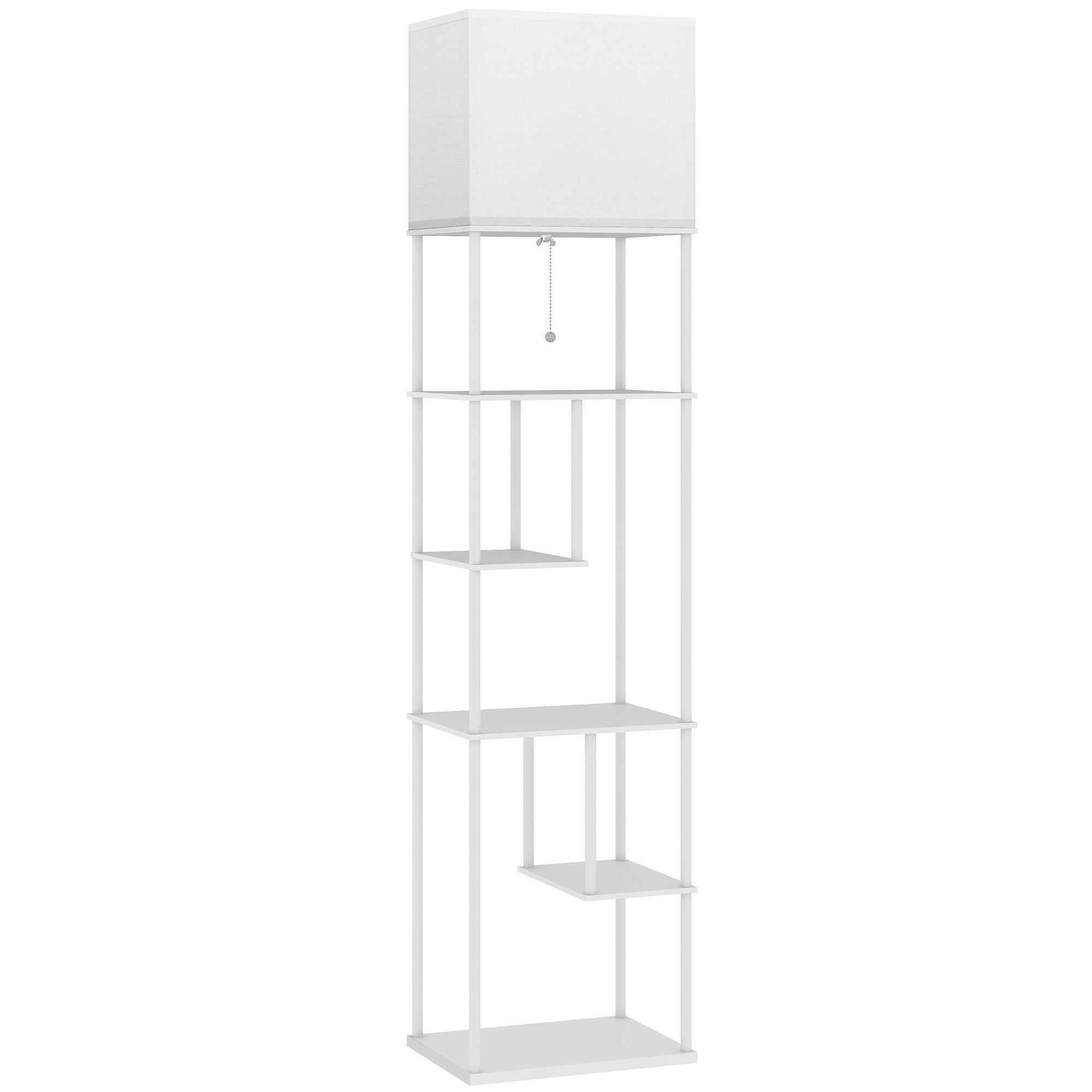 STEHLAMPE MDF Metall Weiß - Weiß, Holzwerkstoff (40/29/171cm) - HOMCOM