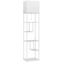 STEHLAMPE MDF Metall Weiß - Weiß, Holzwerkstoff (40/29/171cm) - HOMCOM