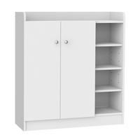 SCHUHSCHRANK mit 4 Fächer Schuhregal Kommode Allzweckschrank Spanplatte Weiß - Weiß, Holzwerkstoff (30/90/83cm) - HOMCOM
