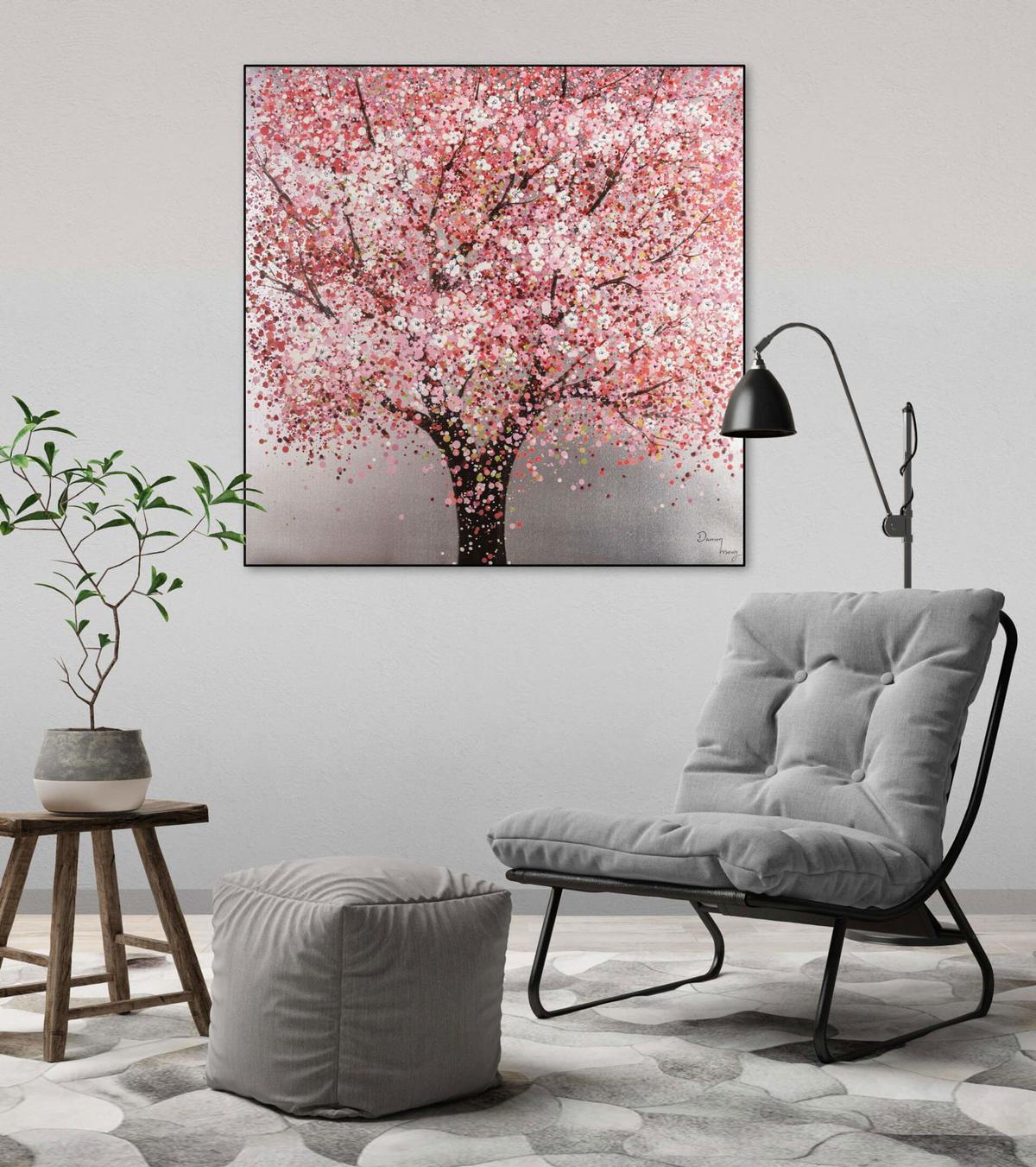 ÖLGEMÄLDE 80/80 cm - Pink, Holz/Textil (80/80cm) - KUNSTLOFT