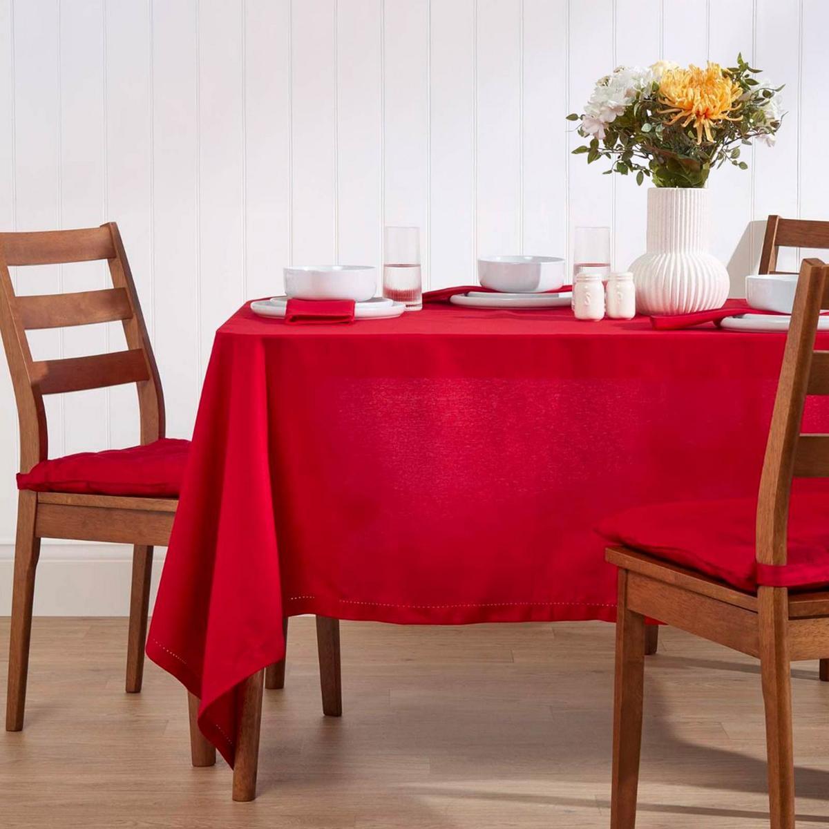 TISCHDECKE rot 137/228 cm, 100% Baumwolle - Rot, Textil (137/228cm) - Homescapes