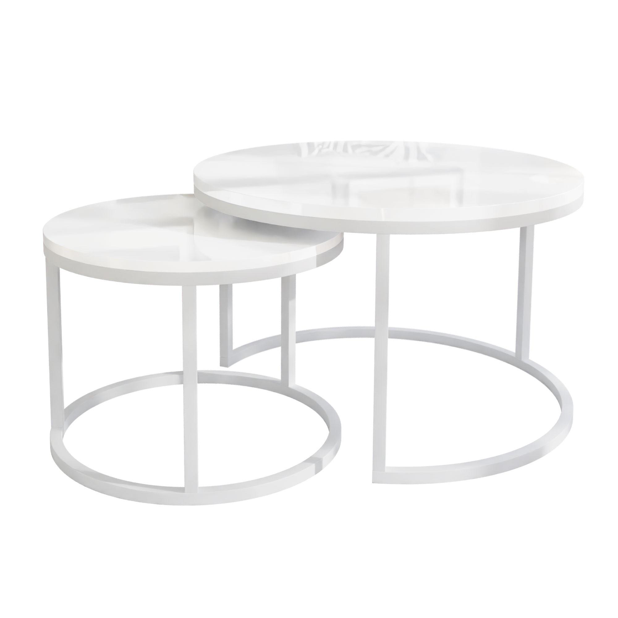 COUCHTISCH CIRI 2-in-1 Hochglanz - Weiß, Holzwerkstoff (70/70/48cm) - Lookway