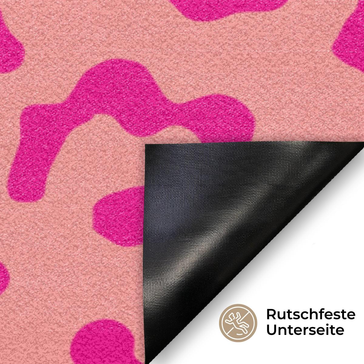FUSSMATTE Pantherdruck - Rosa - Tierdruck - Minimalistisch Sauberlaufmatte 90x60 cm - Pink, Kunststoff (90/60cm) - MuchoWow