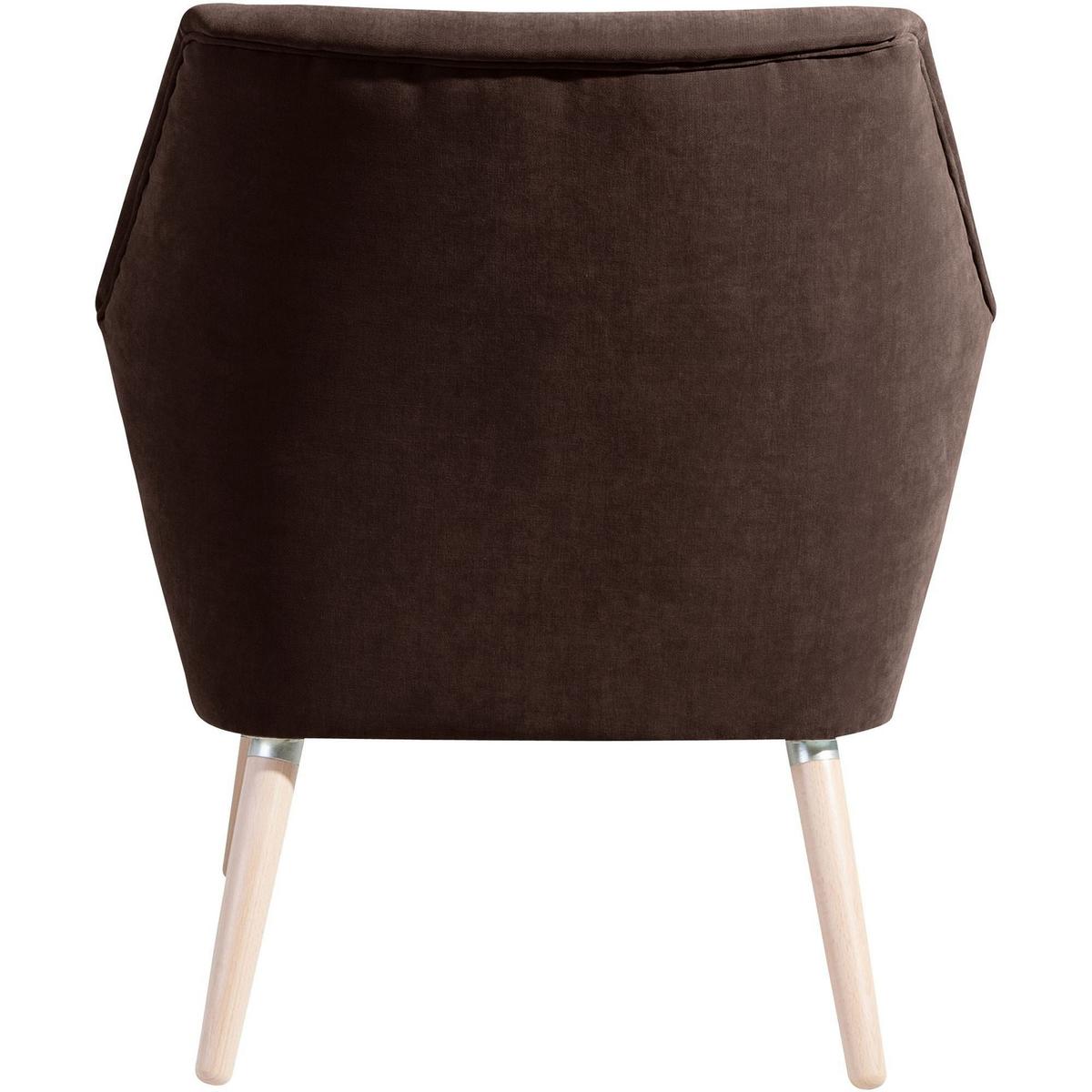 SESSEL Kachka Bezug Veloursstoff Buche natur / braun - Braun, Kunststoff (71/81/67cm) - 58aufmkessel