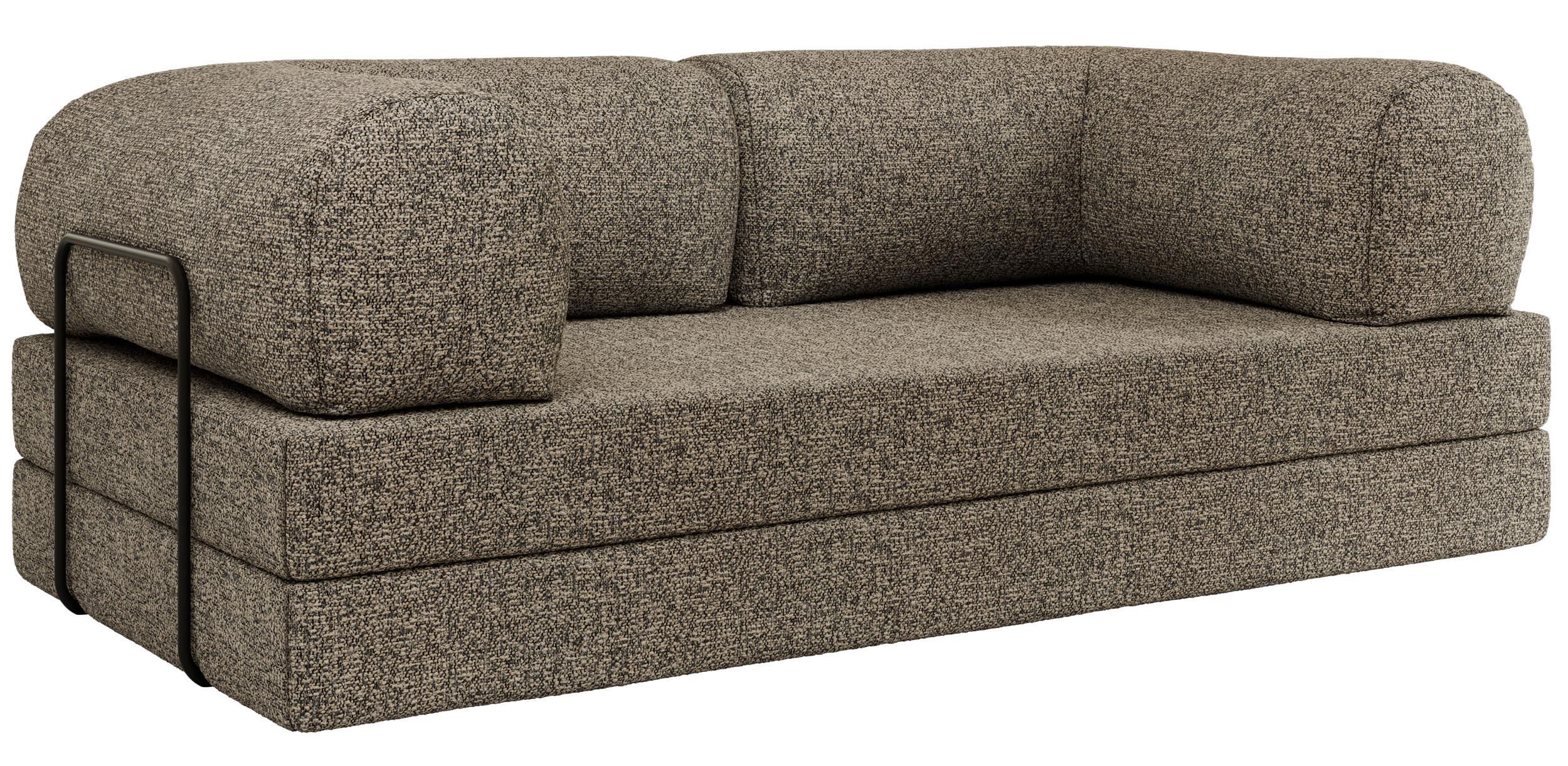 3-SITZER SOFA ORSETTO - Grau Stukture - Schwarz/Grau, Textil/Metall (200/70/100cm) - MKS