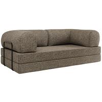 3-SITZER SOFA ORSETTO - Grau Stukture - Schwarz/Grau, Textil/Metall (200/70/100cm) - MKS