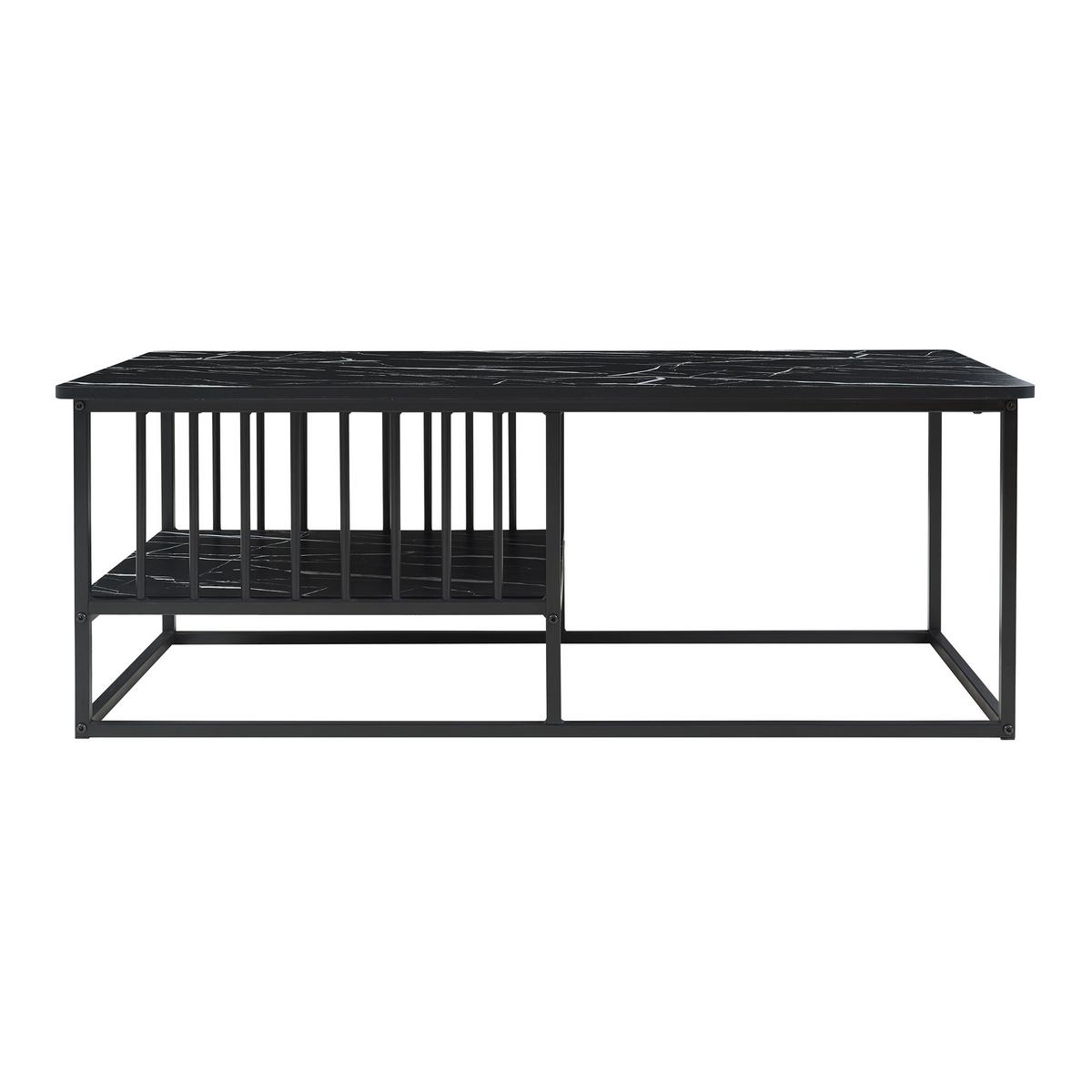 COUCHTISCH Raukurg 120/60/44 cm - Schwarz, Holzwerkstoff/Metall (60/120/44cm) - [en.casa]