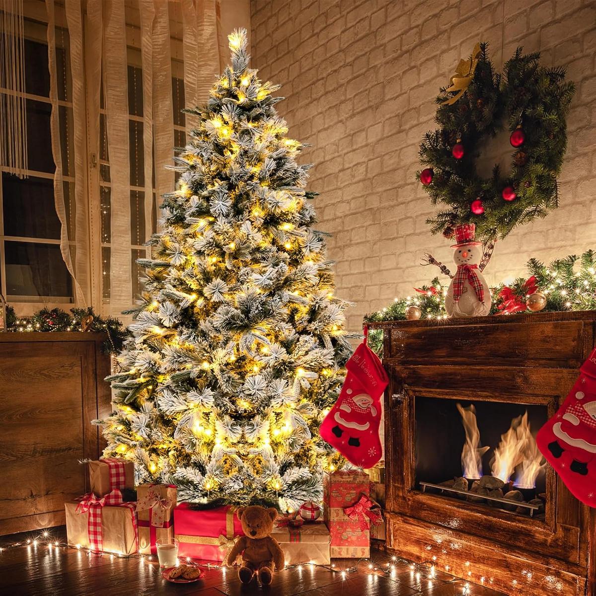 WEIHNACHTSBAUM Beleuchtung Grün - Grün, Kunststoff (186cm) - COSTWAY