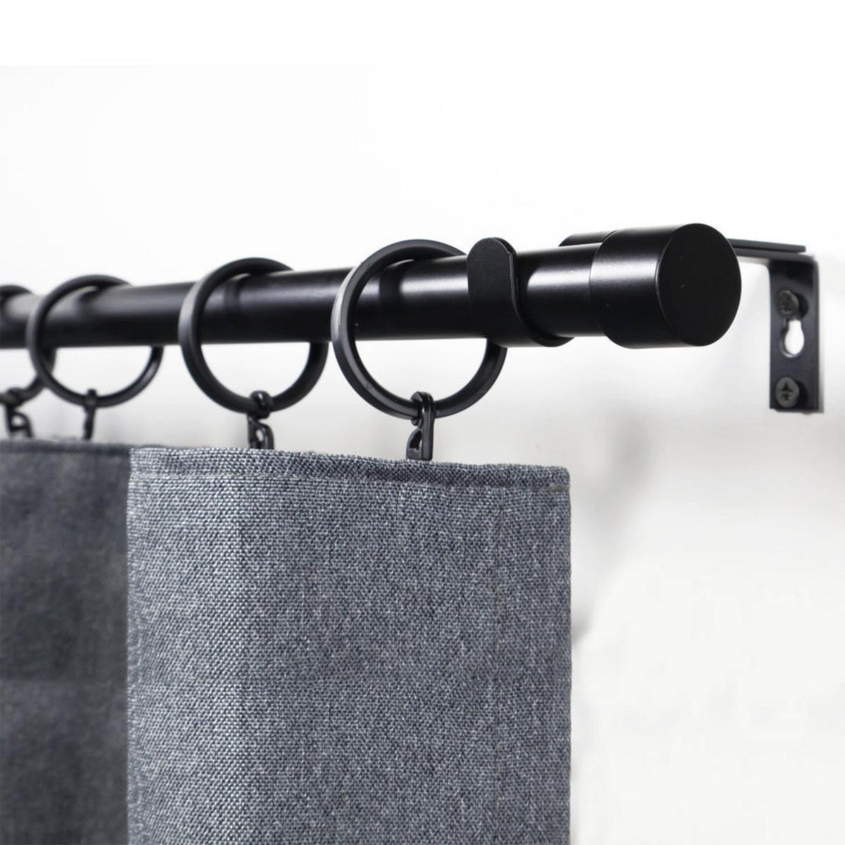 GARDINENSTANGE ausziehbar 70-120cm 1-Lauf Flexa - Schwarz, Metall (70cm) - Deco-Raum