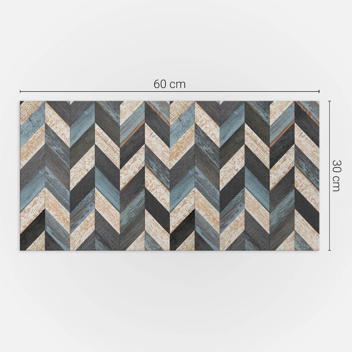 WANDPANEEL 6x 60x30 cm selbstklebend Bravino - Platinfarben, Kunststoff (30/1.6/60cm) - Wallfluent