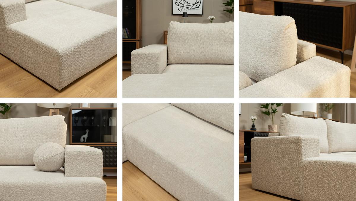 ECKSOFA Mivo, Seite: Links - Schwarz/Bronzefarben, Holz/Kunststoff (266/163cm) - MIRJAN24