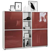 HIGHBOARD Cuba Türen in Bordeaux Hochglanz - Bordeaux, Holzwerkstoff (130.5/105.5/35.5cm) - Vladon