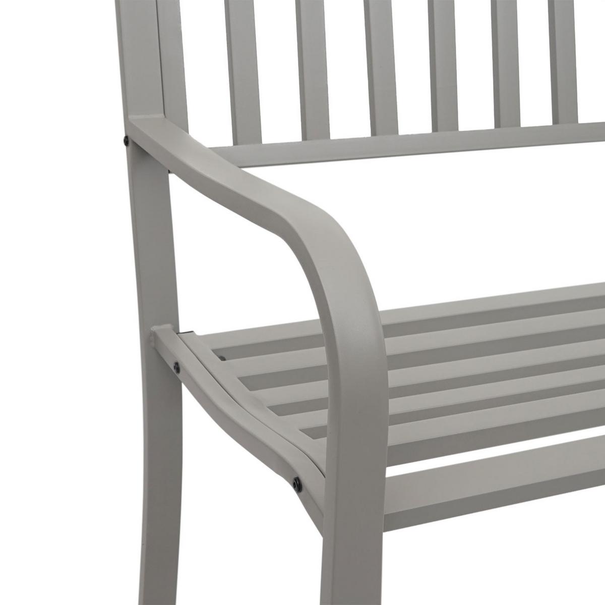 GARTENBANK Grau - Grau, Metall (128/87/58cm) - MCW