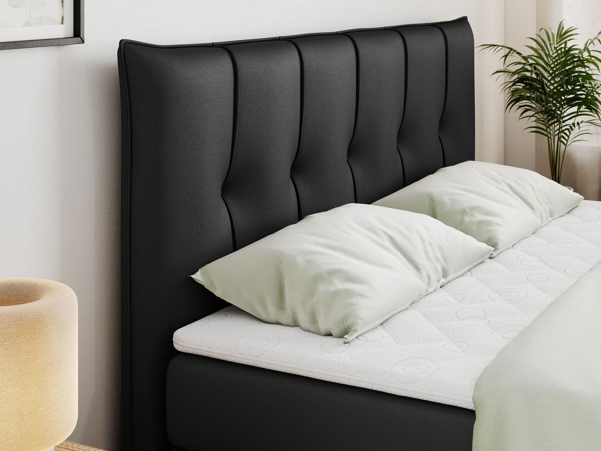 BOXSPRINGBETT PREMIUM 11 KING 180/200 Schwarz Kunstleder - H3 - Schwarz, Holz/Textil (180/200cm) - MKS