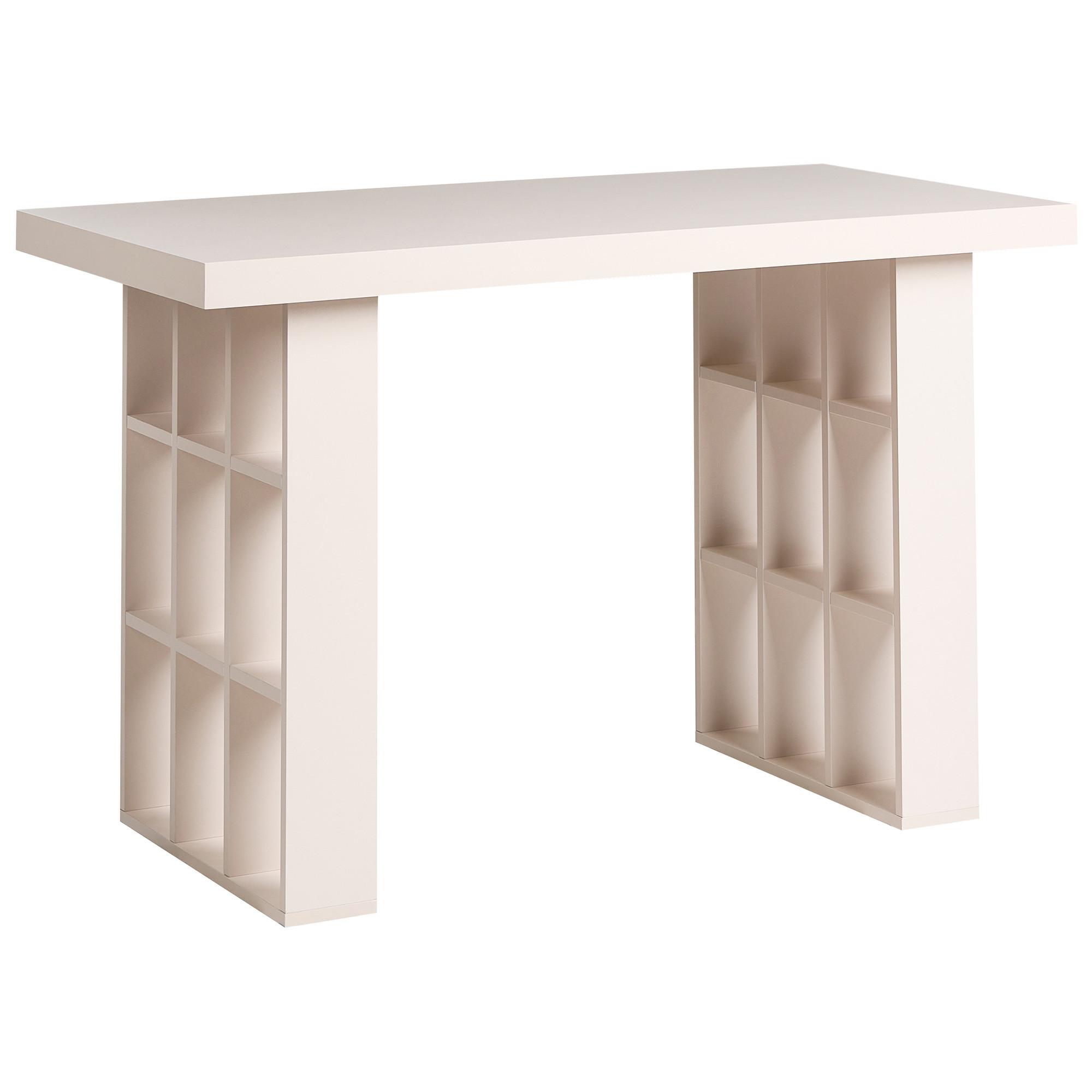 SCHREIBTISCH Hellbeige 120/ 60 cm mit Fächern Elura - Beige, Holzwerkstoff (60/120/75cm) - Beliani