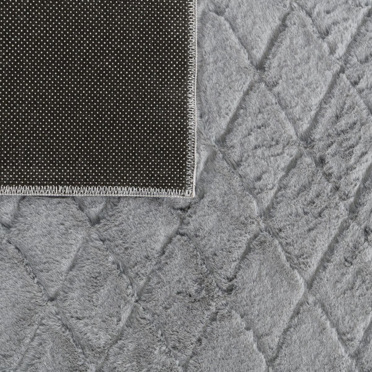 HOCHFLORTEPPICH Rauten Grau 200 x 280 cm - Grau, Kunststoff (200/280cm) - TT Home