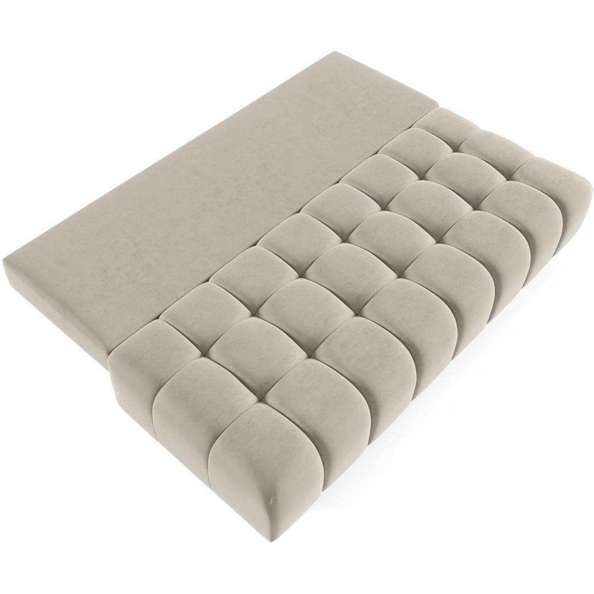 SCHLAFSOFA Bergen im Veloursstoff, Beige - Beige/Schwarz, Textil (197/93/100cm) - Beautysofa