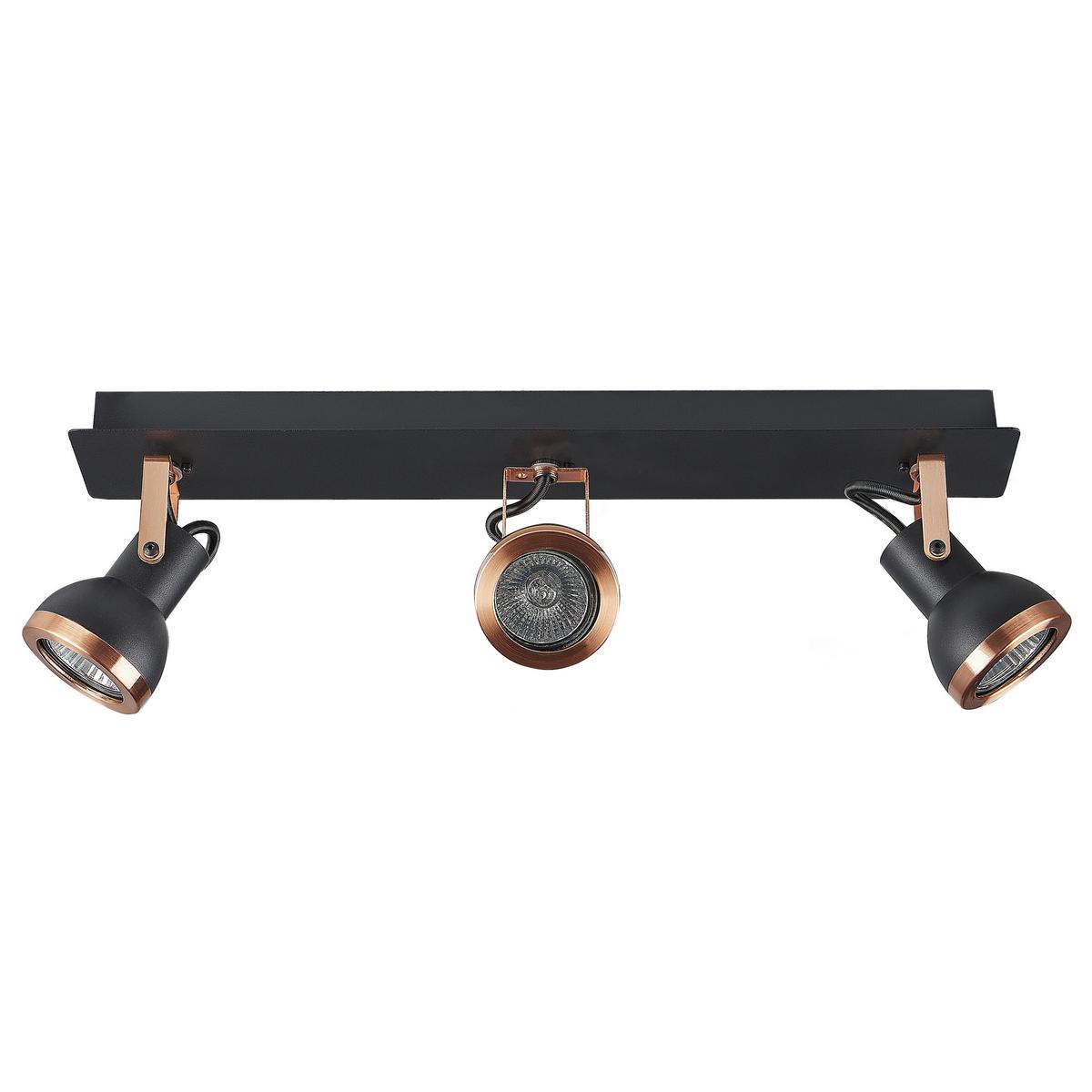 DECKENLEUCHTE Baro 7/44/12 cm - Schwarz, Metall (7/44/12cm) - Beliani