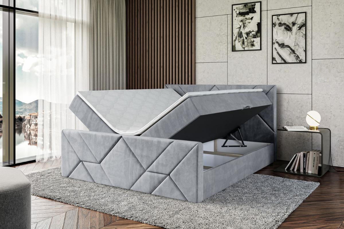 BOXBETT BARWA-Z - 140x200 cm - H4 - Grau - Grau, Holzwerkstoff (140/200cm) - ALTDECOR
