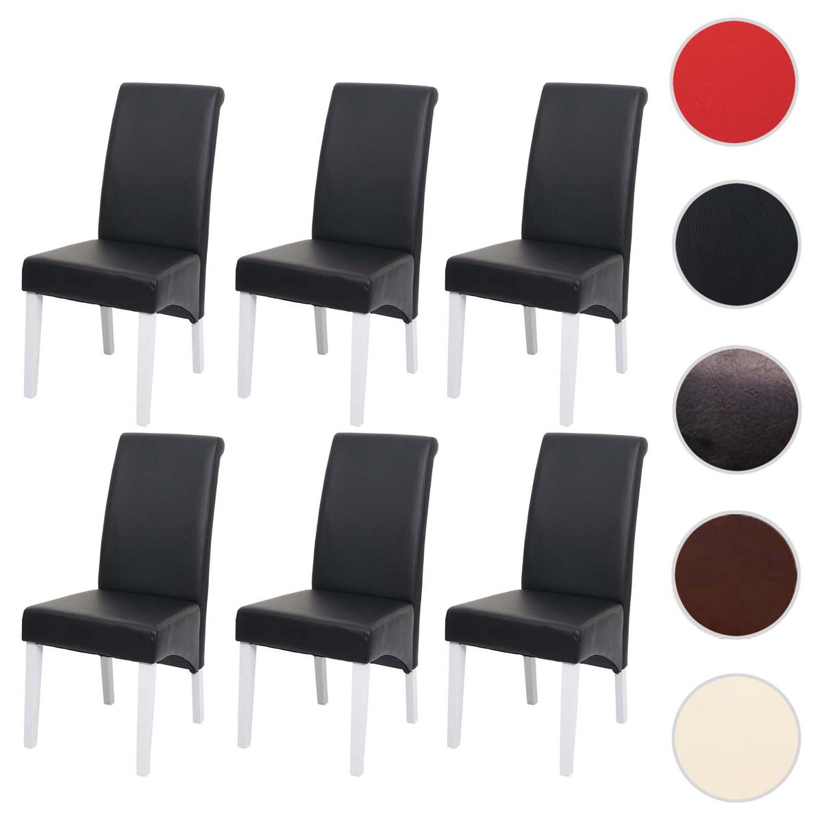ESSZIMMERSTUHL Schwarz 6er-Set - Schwarz, Leder (46/99/50cm) - MCW