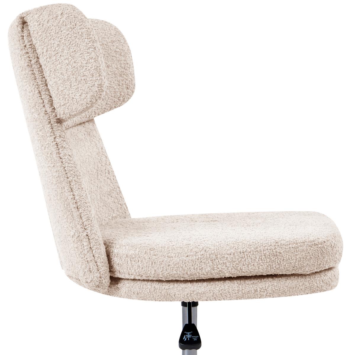 SCHREIBTISCHSTUHL Bouclé Hellbeige Granby - Beige, Textil (58/77/58cm) - Beliani