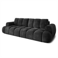 BETTSOFA DAFNE Schwarz Chenille-Stoff mit Schlaffunktion - Schwarz, Textil (300/88/113cm) - MASSENO