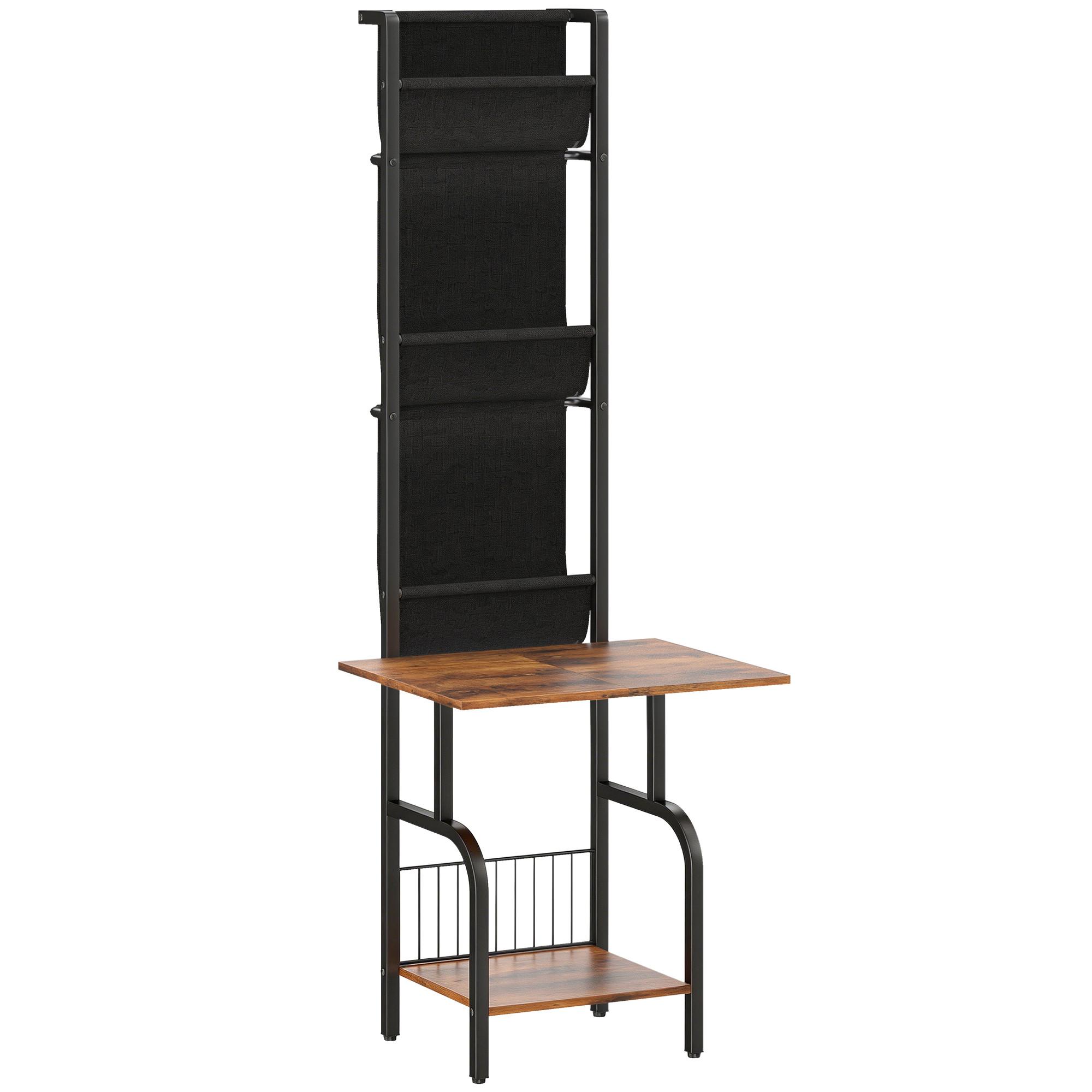 CD-REGAL Stahl Spanplatte Rustikal-Braun - Braun, Holzwerkstoff (48.5/144/50cm) - HOMCOM