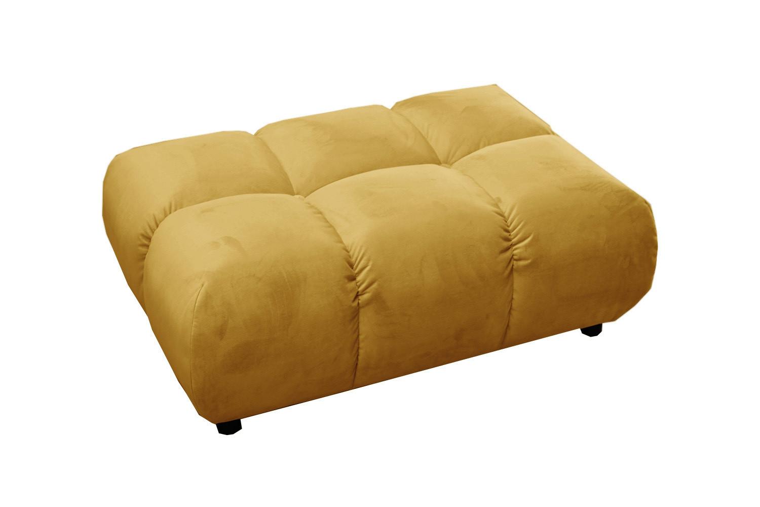 HOCKERBANK VIVIEN Gelb Velvet - Currygelb/Gelb, Textil (108/41/73cm) - KAWOLA