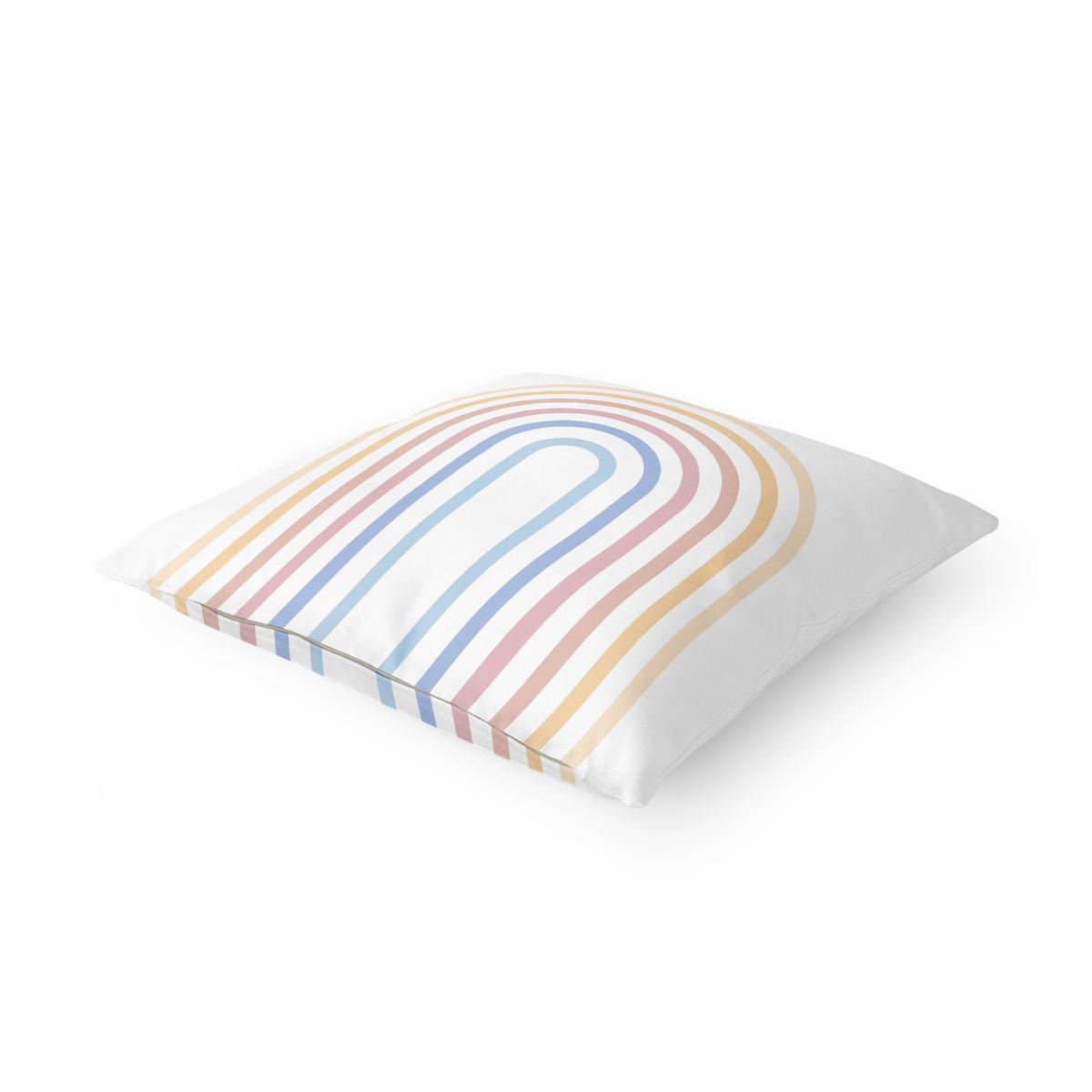 DEKOKISSEN Pastell Regenbogen 40/40 cm - Pastellblau, Textil (40/40/10cm) - Bilderwelten