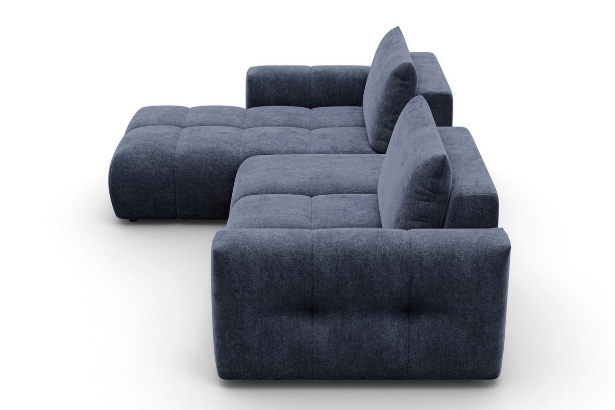 ECKSOFA VERONA 4-Sitzer LINKS, Marineblau - Blau/Schwarz, Holz/Textil (282/173cm) - Courtois Laville