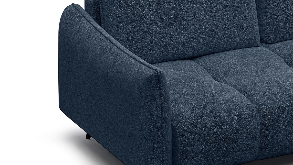 SOFA AERA 2,5-Sitzer, dunkelblau - Schwarz/Dunkelblau, Holz/Textil (187/89/96cm) - Wozimo